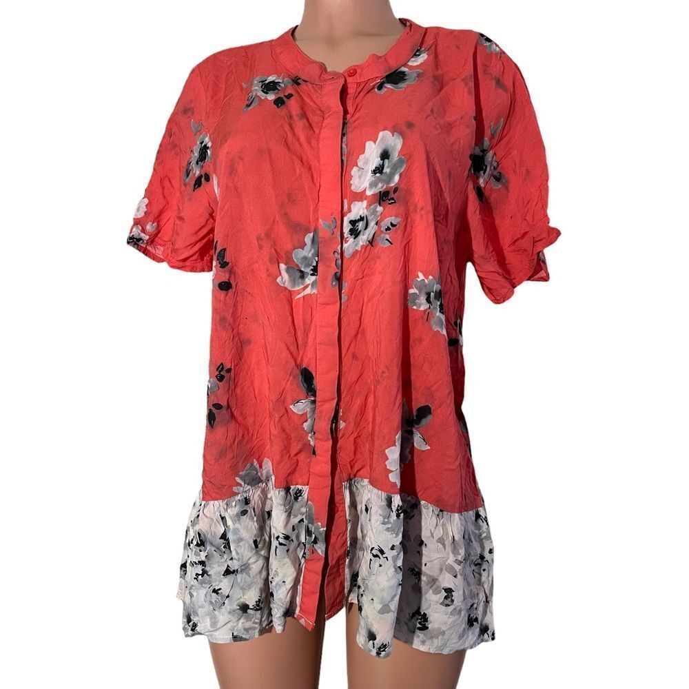 Tolani Collection Printed Button Front Woven Tunic - image 2